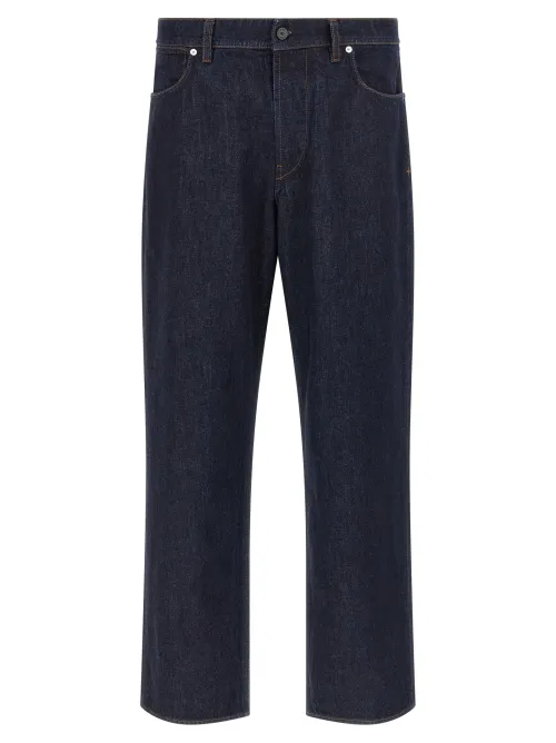 Stone Island Organic Cotton Straight-Leg Jeans — Blue
