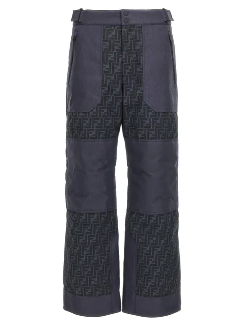 Fendi FF Motif Jacquard Ski Trousers — Blue