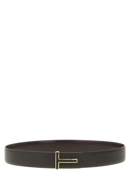 Tom Ford Reversible Calfskin Belt — Brown