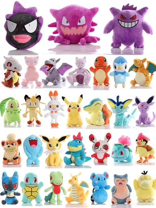 Cute Pikachu Plush Toy Pokemon Charmander Squirtle Bulbasaur Stuffed Doll Eevee Scorbunny Gengar Snorlax Christmas Gifts