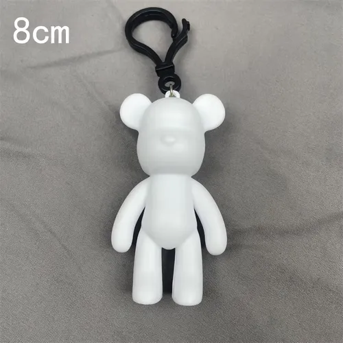 Key Rings Fluid Bear DIY Handmade Painting Violent Bear Sculpture White Mold Doll Figurine Toys Animal Bear Home Decor Ornaments