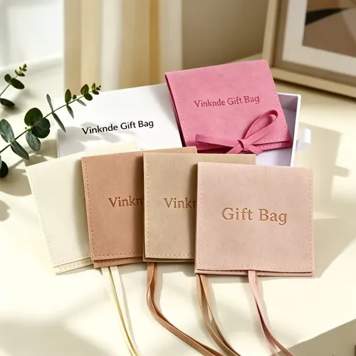 50/100Pcs Custom Logo Microfiber Jewelry Packaging Bag 6x6cm Small Gift Organizer Pouch Keychain Bracelet Brooch Rings Oil Bags
