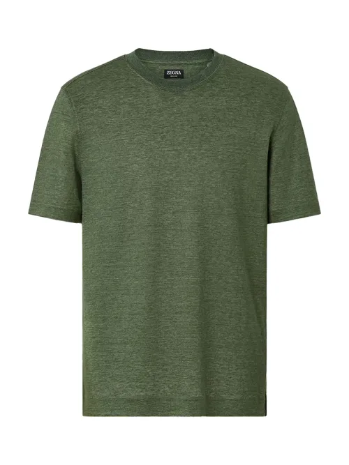 Zegna Linen T-Shirt — Green