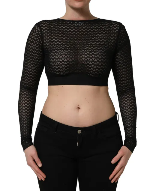 Dolce & Gabbana Triangular Fishnet Blouse — Black