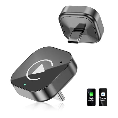 (Type-C)2 in 1 carplay Dongle,Wireless CarPlay Apapter USB C / Android Auto USB C For Converts Wired to Wireless Plug & Play