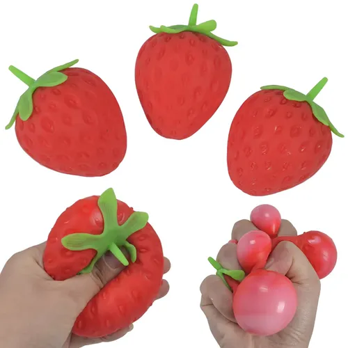 Soft Flour Strawberry Fruit Squishy Toys – Slow Rising Stress Relief for Adults Squeeze Anti-Anxiety Sensory Fidget Toy
