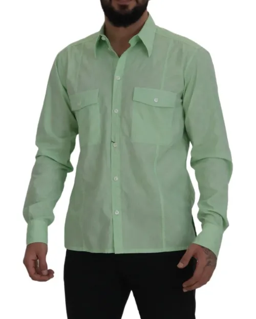 Dolce & Gabbana Cotton Button-Down Shirt — Green